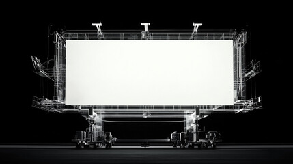 Giant Blank Billboard on Mobile Platform  Advertising  Mockup   Structure  Transportation