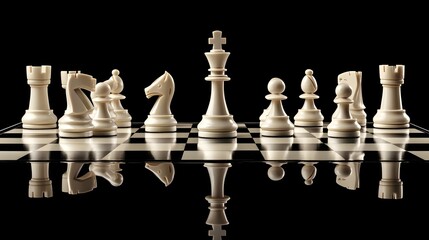 a chessboard for business strategy and leadership , concept of teamwork and leadership strategies,  strategic planning and human resources management in relation to  risk management.