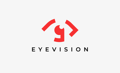 Logo Letter G and Eye Vision. Digital, visual with modern and minimalist concept. Editable file.