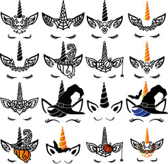 Halloween unicorn Svg bundle, Kids Halloween Svg, Halloween Svg, Unicorn, Girls, Pumpkin, Witch, Fall, Boo, Monster, Horse, Svg, Png,	