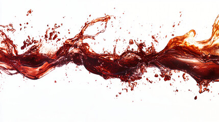Red Liquid Splashes: Juice and Wine Textures on Transparent Background