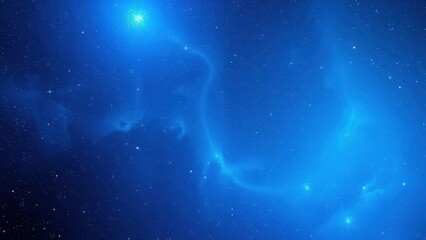 Obraz premium Abstract blue expanse with shimmering stars and galaxies in the distance, open, distant, blue, celestial