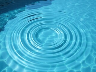 Shallow pool of clear water with concentric circular waves, clear water reflection, shallow water, small lake scene