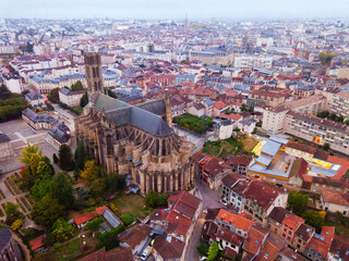 Aerial view of Saint-Etienne Cathedral in Limoges, France