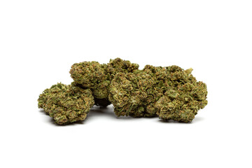 Marijuana flowers isolated on white background