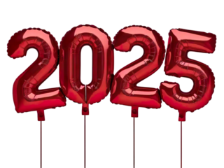 2025 shaped balloons, new year celebrations 