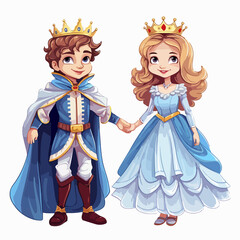Royal Boy and Girl as King and Queen Illustration