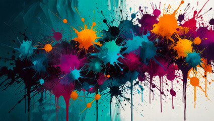 Fototapeta premium Abstract bold brush strokes art painting texture. Bright background.