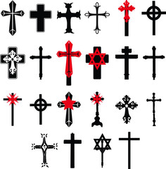 Fototapeta premium Cross Svg, Cross Svg Bundle, Cross Png, Grunge Cross Svg, Jesus Cross Svg, Cross Cricut, Distressed Cross Svg, Digital Download 