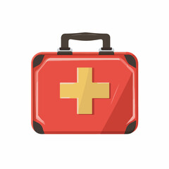 Obraz premium Professional First Aid Kit Healthcare Icon Vector Image
