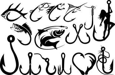 Fishing Hook SVG , Crossed Fish Hooks SVG , Hook SVG , Bass Fishing Svg , Fisherman Svg , Fish Hook Svg , Fishing Hook Silhouette , Cut File	