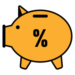 Piggy bank icon with savings symbol, Vector