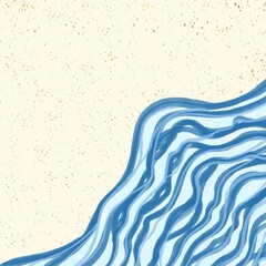 abstract background with waves hand drawing watercolor illustration