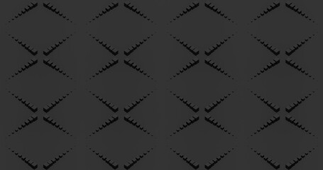 Dark geometric background of cubes in the form of a cross. 3d illustration