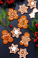 GINGERBREAD  on a Christmas rustic background