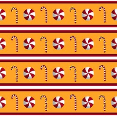 Candy cane seamless Christmas sugar stripe gifts pattern for wrapping paper