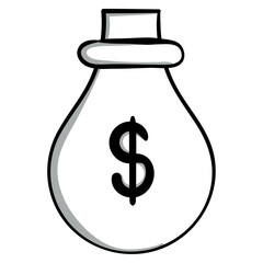 Money bag icon with dollar symbol, Vector