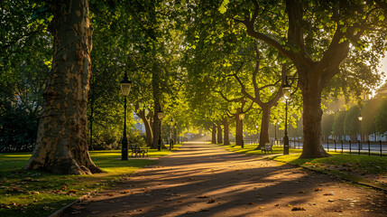 Naklejka premium green park view