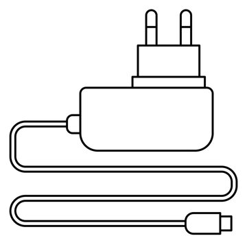 recommend clip art: Mobile charger line art vector illustration, phone charger outline line icon, cell phone charger clip art, isolated on white background