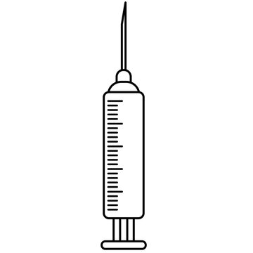 recommend clip art: Syringe line art vector illustration, vaccine line icon, vaccination clip art image