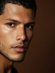 Obraz premium Close-up portrait of a man. AI.