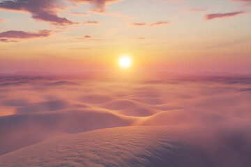 Obraz premium Golden Dawn: The Majesty of a Sunrise Across Endless White Sands