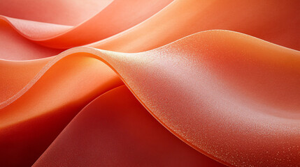 A close-up of soft, flowing orange fabric with gentle curves, creating a smooth and elegant visual texture.