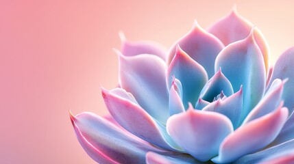 Echeveria succulent in sharp focus, capturing delicate petal-like leaves with pastel tones, abstract soft background blending into natural gradients