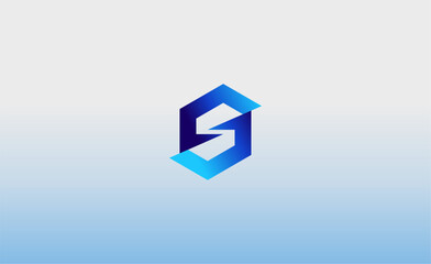 Logo Geometric letter S in hexagon shape with slash effect. Modern, futuristic and minimalist. Editable file.