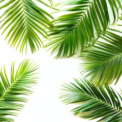 Fototapeta premium Green palm leaves isolated