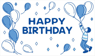 Happy birthday card with balloons