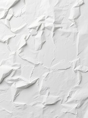 Obraz premium A crumpled white sheet of paper with a few folds and creases scattered across its surface , paper texture, textured paper, worn paper., paper with creases