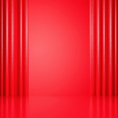Gradient red background with vertical stripes and a wavy edge with a subtle shimmer effect, digital art, gradient effect, modern style, bold colors