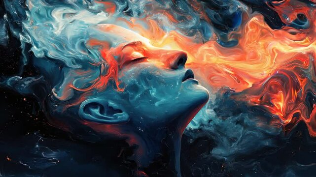 Generative AI of annual collective mind concept art, exploding mind, inner world, dreams, emotions, imagination and creative mind 4K Video