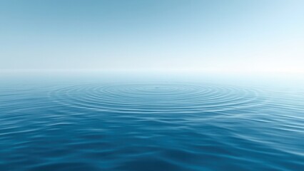 Fototapeta premium Soft blue water ripple on a serene lake surface, soft ripple, peaceful atmosphere, natural beauty, calming scene