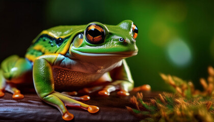 Obraz premium Close-Up of a Frog in its Natural Habitat