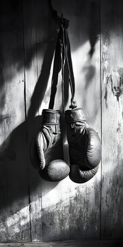 Luvas de boxe no ringue