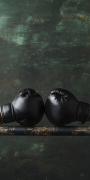 Luvas de boxe no ringue