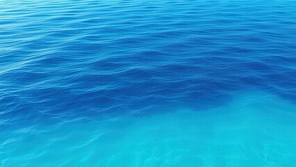 Obraz premium Tranquil seascape with rippling water transitioning from deep blue to turquoise, ocean, sea, turquoise