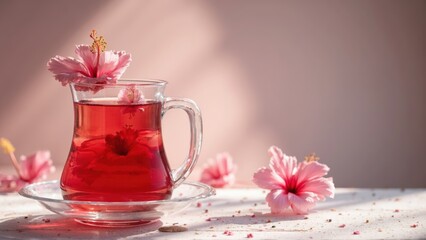 cup of tea with flowers