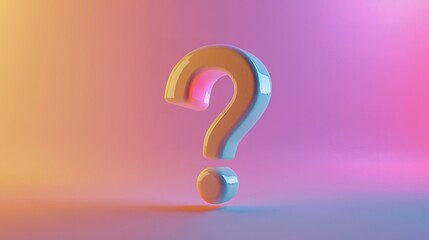 Colored question mark background concept. 3d rendering.