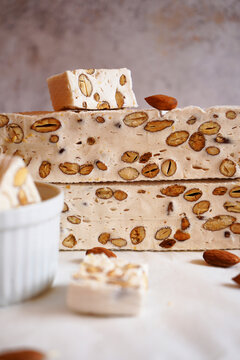 Almond Nougat Traditional Holiday Sweets.