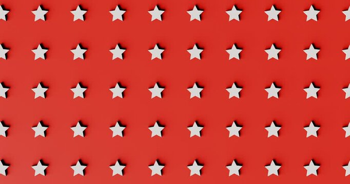 White stars rotate on the red plane, looped animation