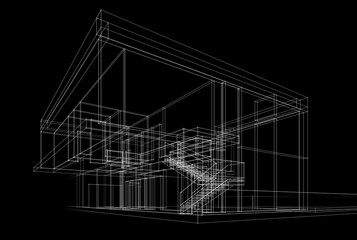 house building architecture 3d rendering