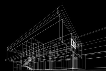 house building architecture 3d rendering