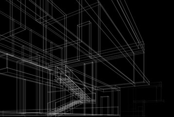 house building architecture 3d rendering