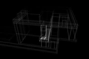 house building architecture 3d rendering