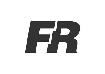 Fototapeta premium FR Techno Editable Font Logo For Corporate Branding. Bold, Futuristic Design With Unique Typographic Ideas. Minimal Custom Type And Dynamic Letter