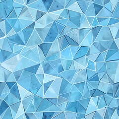 Abstract Blue Triangular Mosaic: A Serene Geometric Pattern