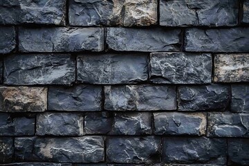 Naklejka premium Dark Gray Stone Brick Wall Texture